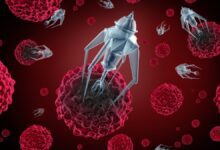 Nanotech robots attacking viral infections.